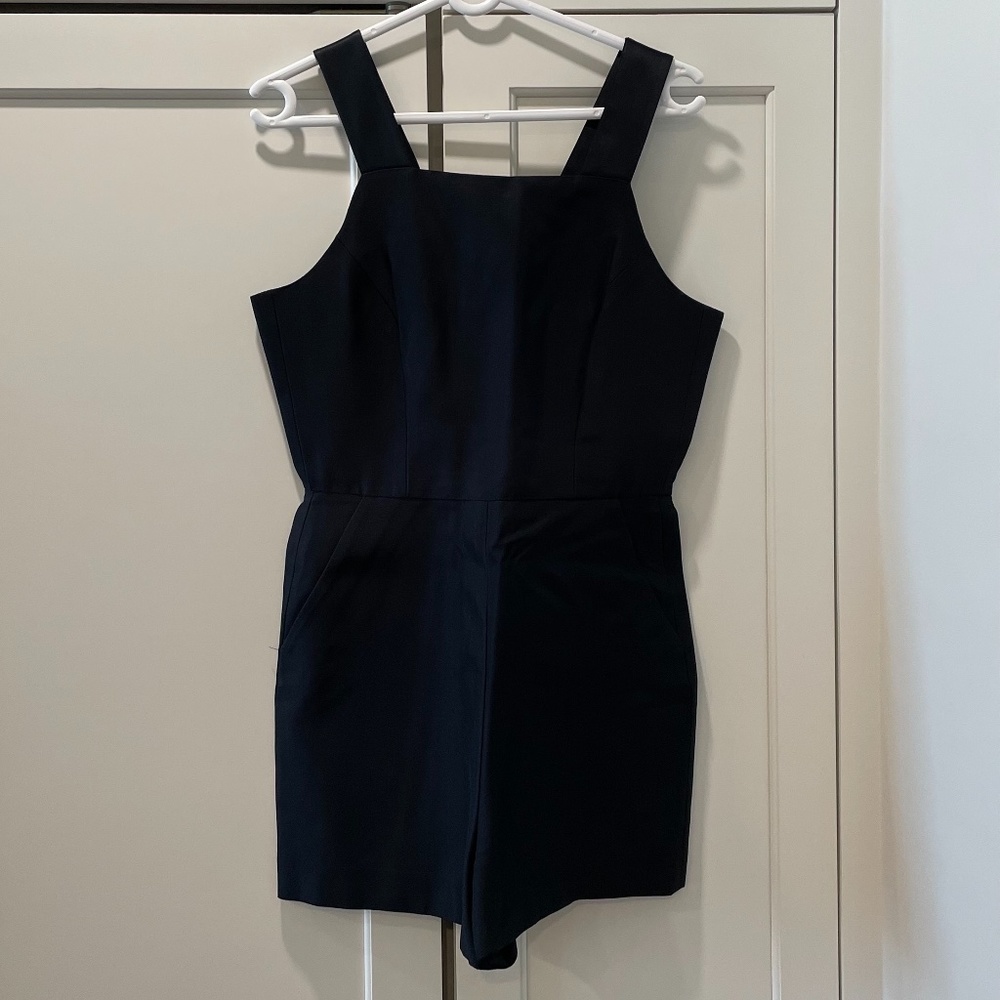 French Connection Black Satin Romper
